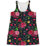 Roses Floral Flower Pattern Print Women's Racerback Tank Top