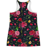 Roses Floral Flower Pattern Print Women's Racerback Tank Top