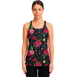 Roses Floral Flower Pattern Print Women's Racerback Tank Top