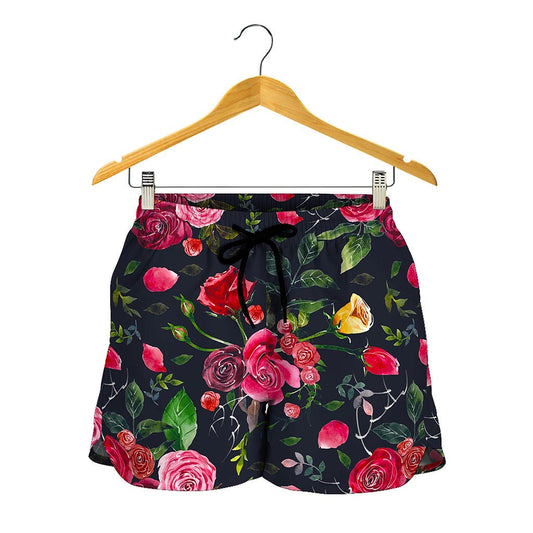 Roses Floral Flower Pattern Print Women's Shorts