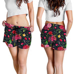 Roses Floral Flower Pattern Print Women's Shorts