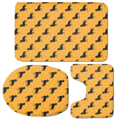 Rottweiler Dog Pattern Print 3 Piece Bath Mat Set
