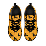 Rottweiler Dog Pattern Print Black Sneakers