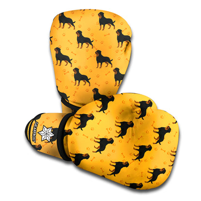 Rottweiler Dog Pattern Print Boxing Gloves