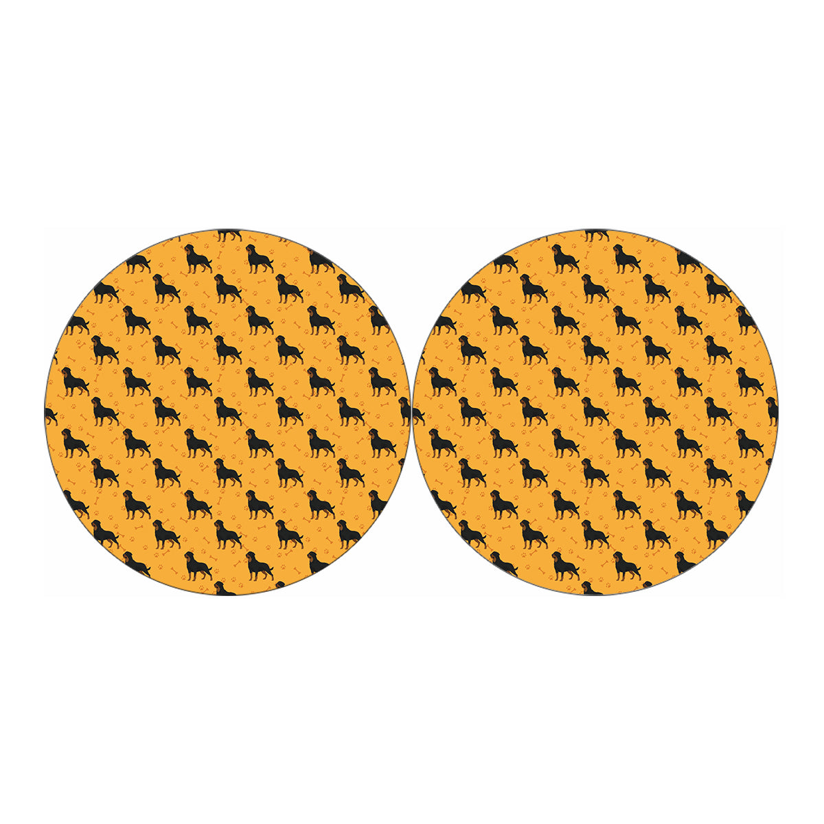 Rottweiler Dog Pattern Print Car Coasters