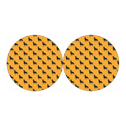Rottweiler Dog Pattern Print Car Coasters