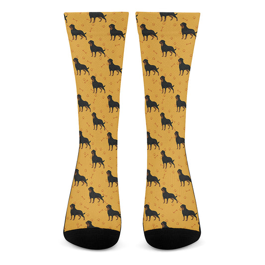 Rottweiler Dog Pattern Print Crew Socks
