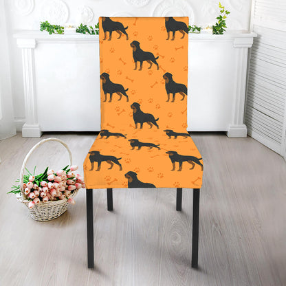 Rottweiler Dog Pattern Print Dining Chair Slipcover