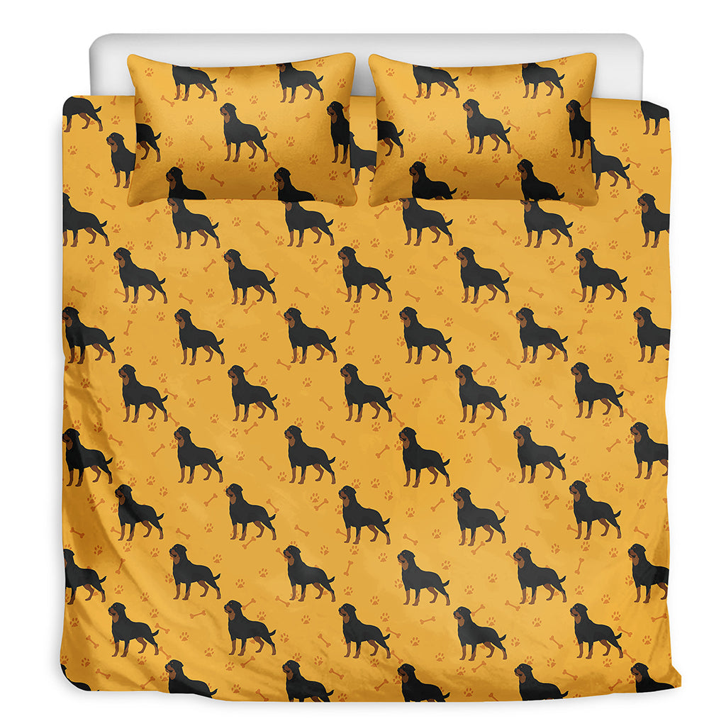 Rottweiler Dog Pattern Print Duvet Cover Bedding Set