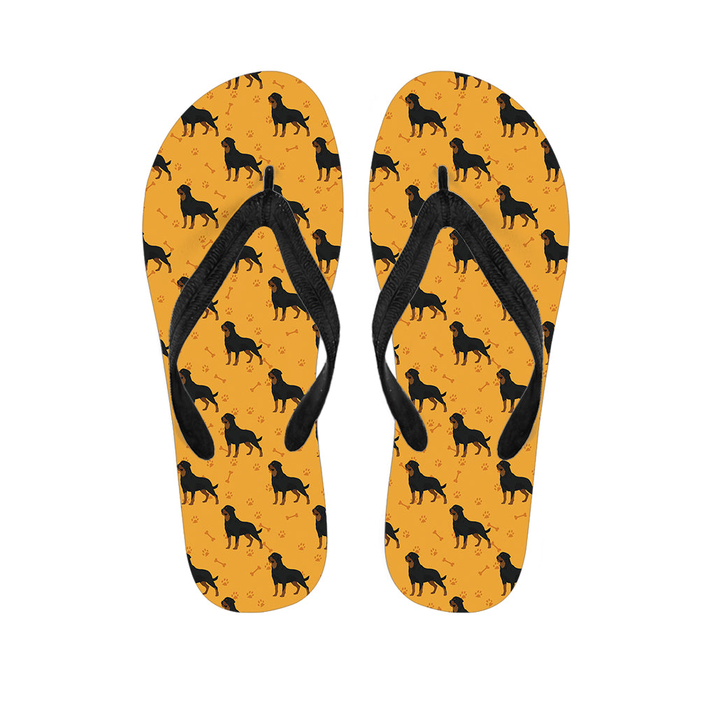 Rottweiler Dog Pattern Print Flip Flops