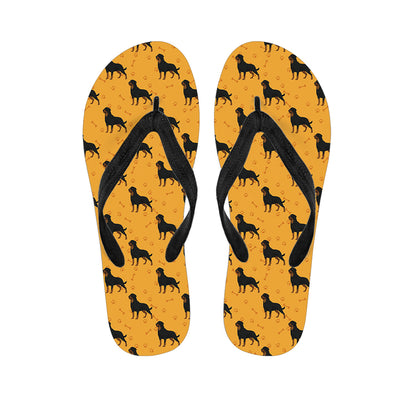 Rottweiler Dog Pattern Print Flip Flops