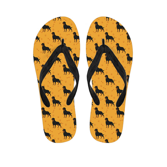 Rottweiler Dog Pattern Print Flip Flops