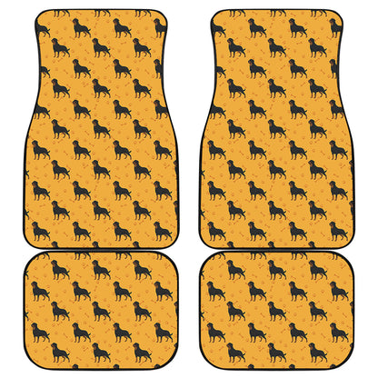 Rottweiler Dog Pattern Print Front and Back Car Floor Mats