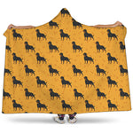 Rottweiler Dog Pattern Print Hooded Blanket