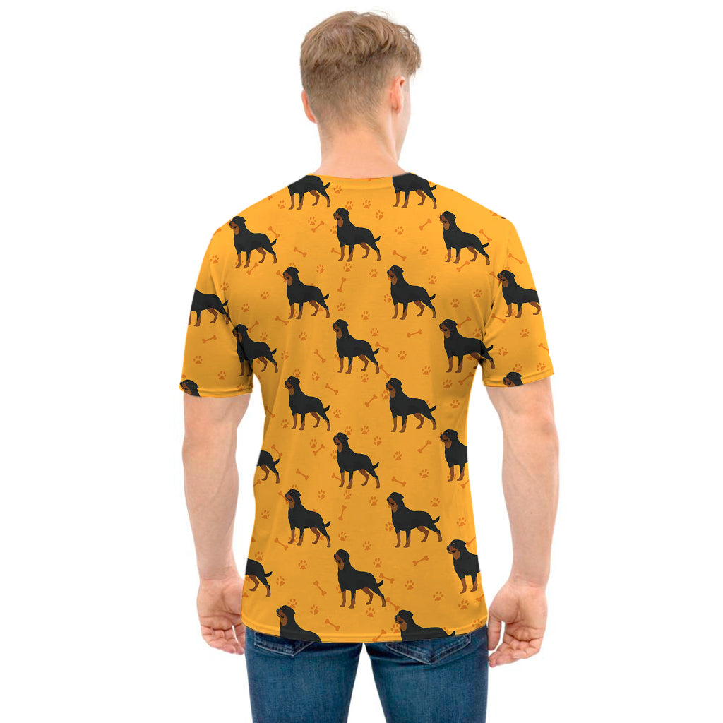 Rottweiler Dog Pattern Print Men's T-Shirt