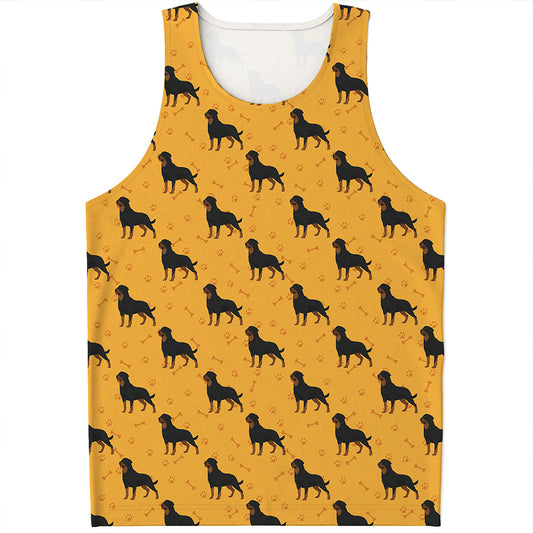 Rottweiler Dog Pattern Print Men's Tank Top