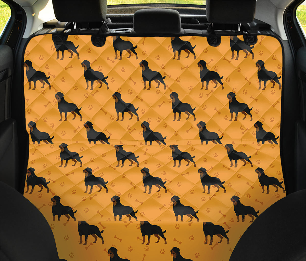 Rottweiler Dog Pattern Print Pet Car Back Seat Cover