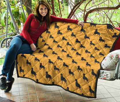 Rottweiler Dog Pattern Print Quilt