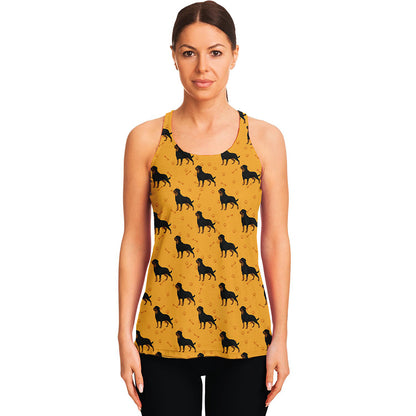 Rottweiler Dog Pattern Print Women's Racerback Tank Top