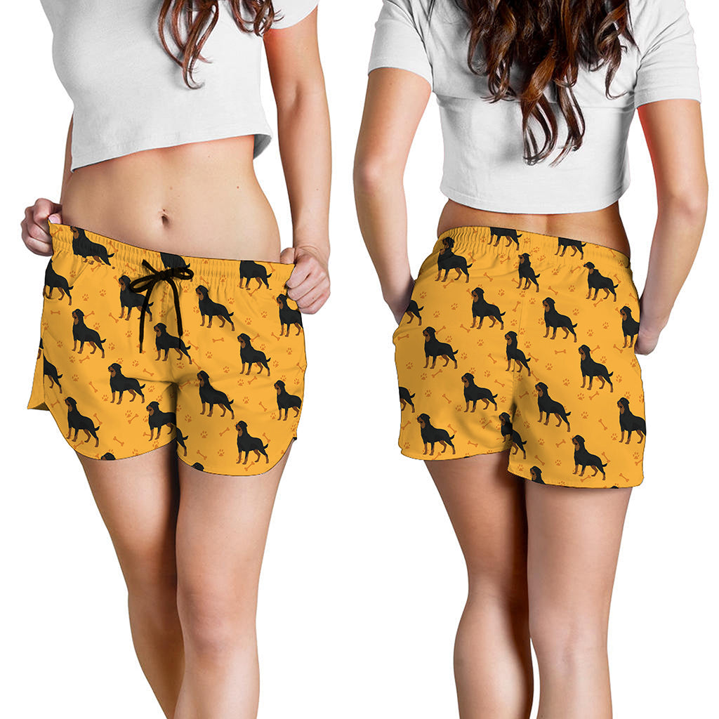Rottweiler Dog Pattern Print Women's Shorts