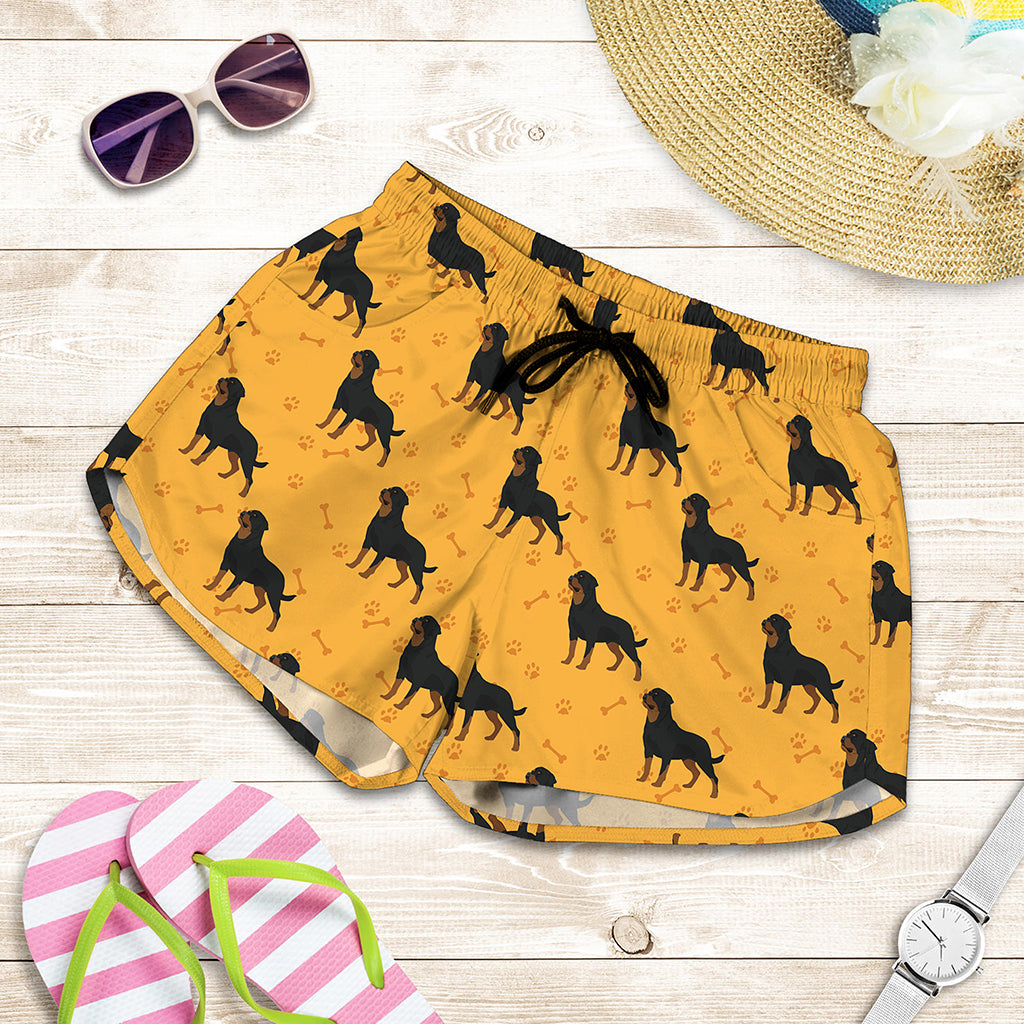 Rottweiler Dog Pattern Print Women's Shorts