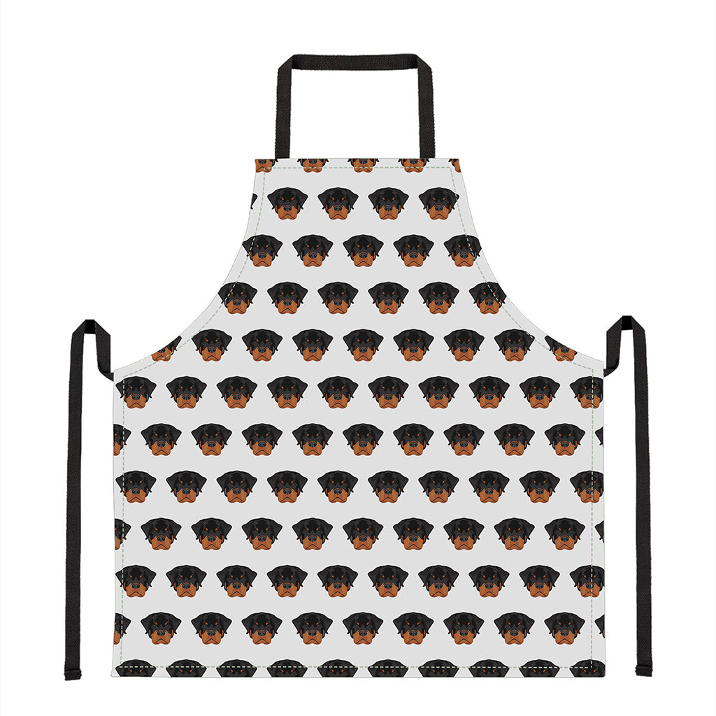 Rottweiler Face Pattern Print Apron