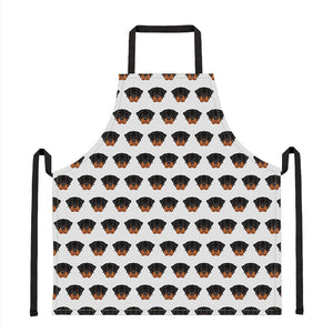 Rottweiler Face Pattern Print Apron