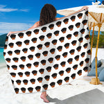 Rottweiler Face Pattern Print Beach Sarong Wrap