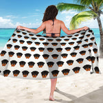 Rottweiler Face Pattern Print Beach Sarong Wrap