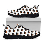 Rottweiler Face Pattern Print Black Sneakers