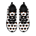 Rottweiler Face Pattern Print Black Sneakers