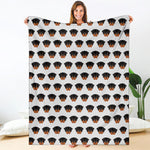 Rottweiler Face Pattern Print Blanket