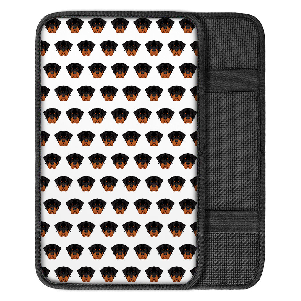 Rottweiler Face Pattern Print Car Center Console Cover