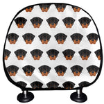 Rottweiler Face Pattern Print Car Headrest Covers