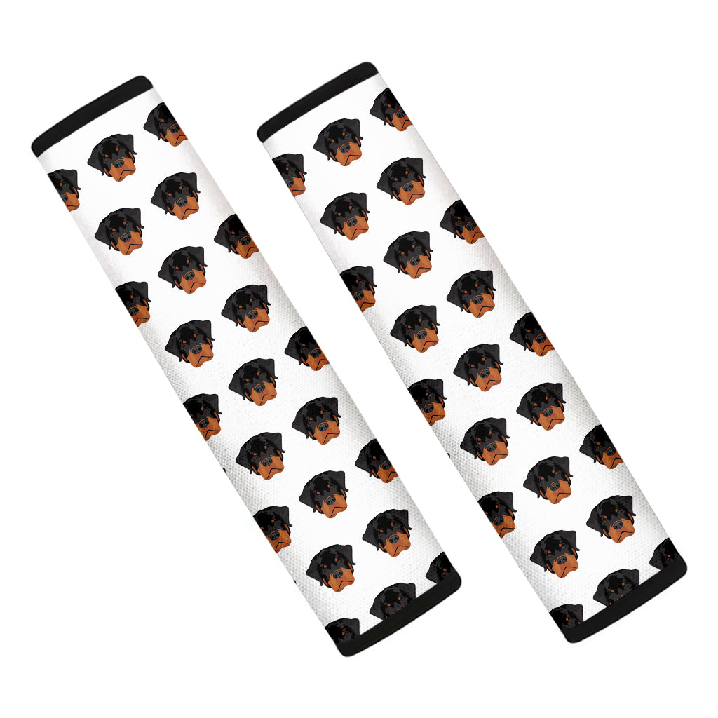 Rottweiler Face Pattern Print Car Seat Belt Covers