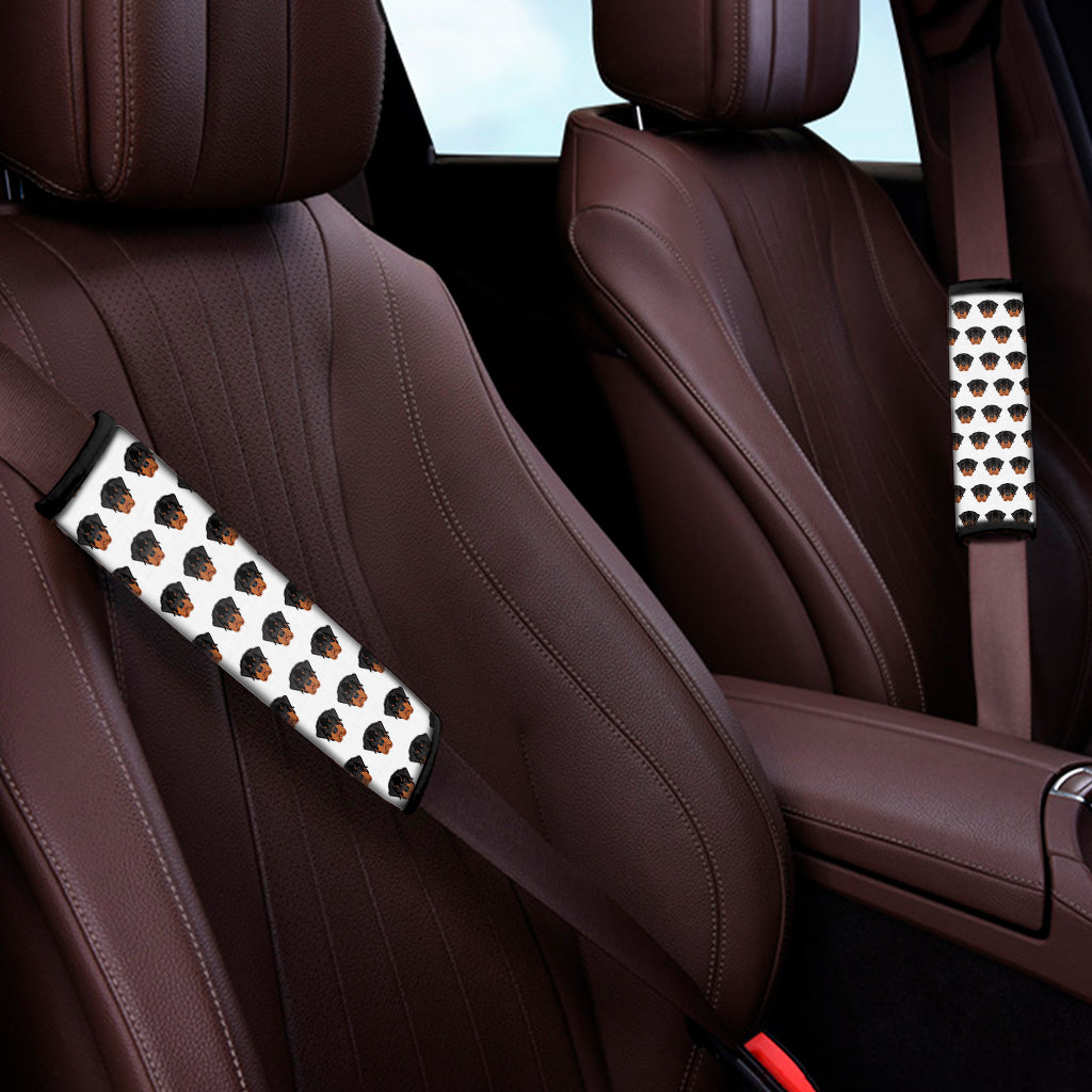 Rottweiler Face Pattern Print Car Seat Belt Covers