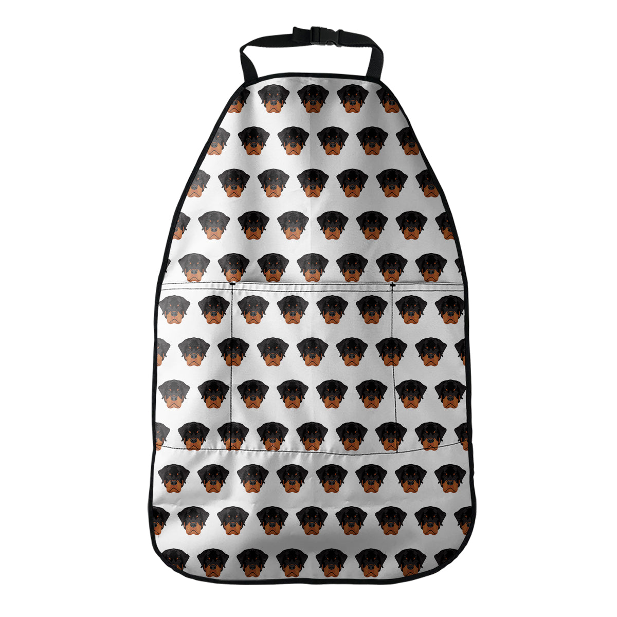 Rottweiler Face Pattern Print Car Seat Organizers