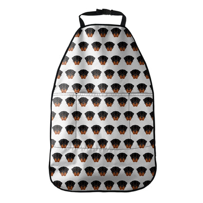 Rottweiler Face Pattern Print Car Seat Organizers