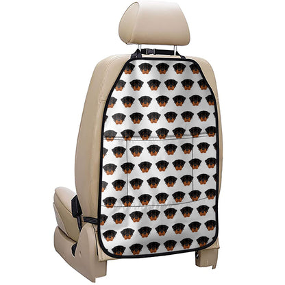 Rottweiler Face Pattern Print Car Seat Organizers