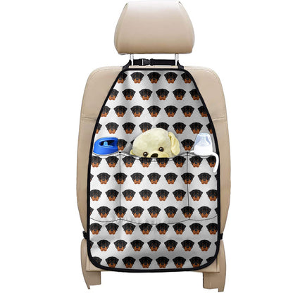 Rottweiler Face Pattern Print Car Seat Organizers