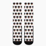 Rottweiler Face Pattern Print Crew Socks