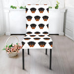 Rottweiler Face Pattern Print Dining Chair Slipcover