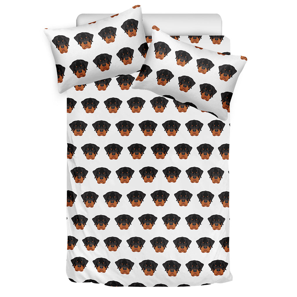 Rottweiler Face Pattern Print Duvet Cover Bedding Set