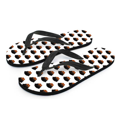Rottweiler Face Pattern Print Flip Flops