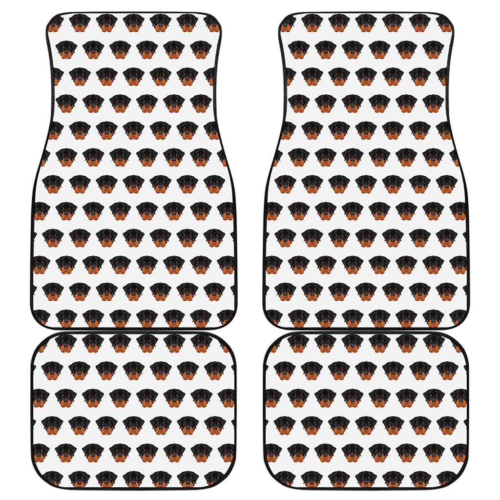 Rottweiler Face Pattern Print Front and Back Car Floor Mats