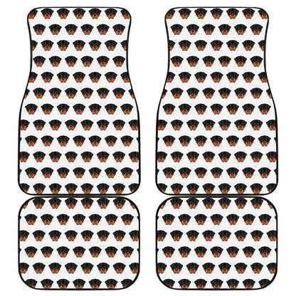 Rottweiler Face Pattern Print Front and Back Car Floor Mats