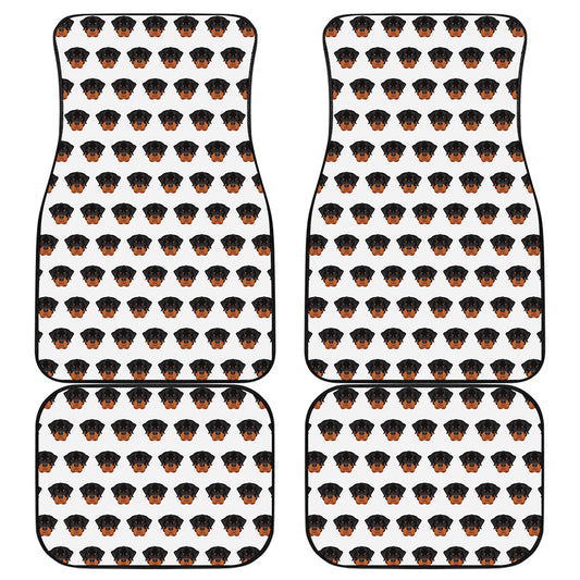 Rottweiler Face Pattern Print Front and Back Car Floor Mats