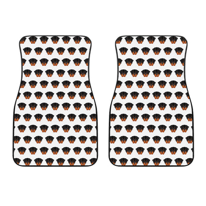 Rottweiler Face Pattern Print Front Car Floor Mats