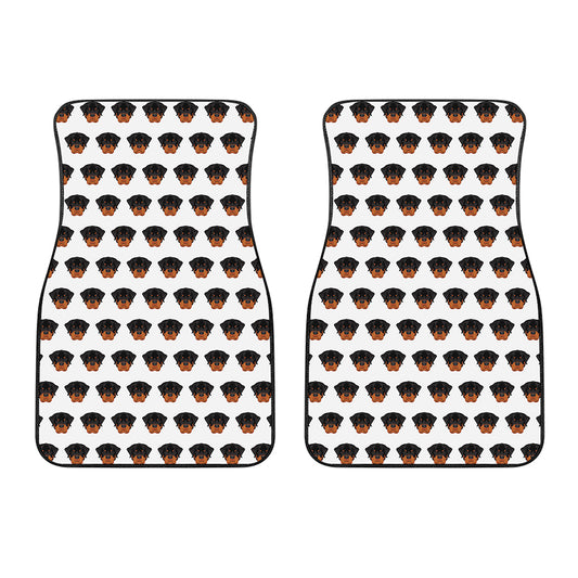 Rottweiler Face Pattern Print Front Car Floor Mats