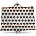 Rottweiler Face Pattern Print Hooded Blanket